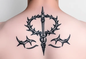 Gothic emo thorns Caduceus tattoo but keep it simple tattoo idea