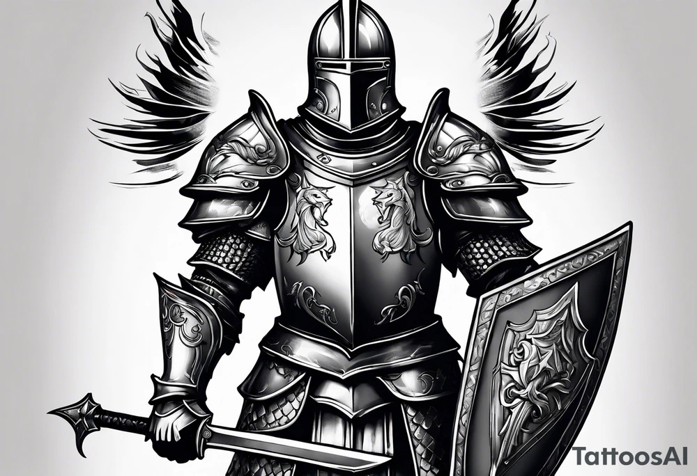 knight with heavy armor tattoo idea