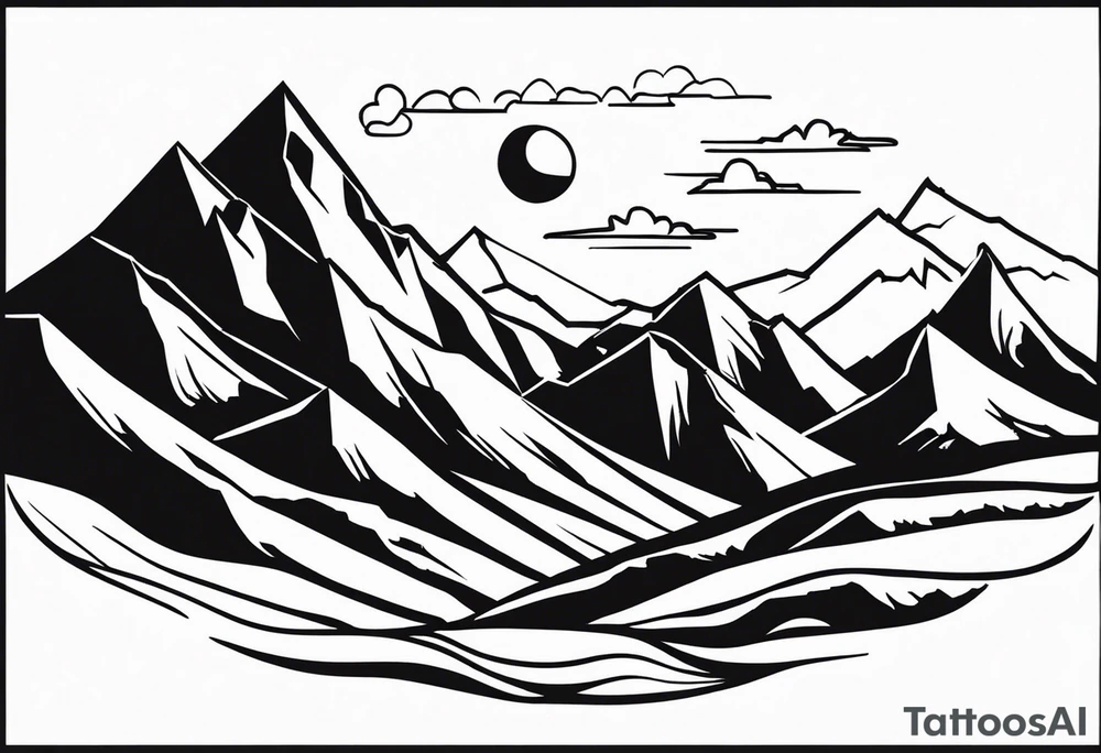 Mother, mountain range tattoo idea