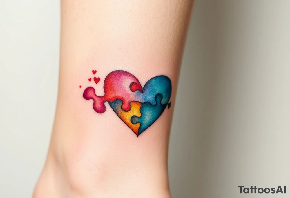 autism heart puzzle shape symbol tattoo idea
