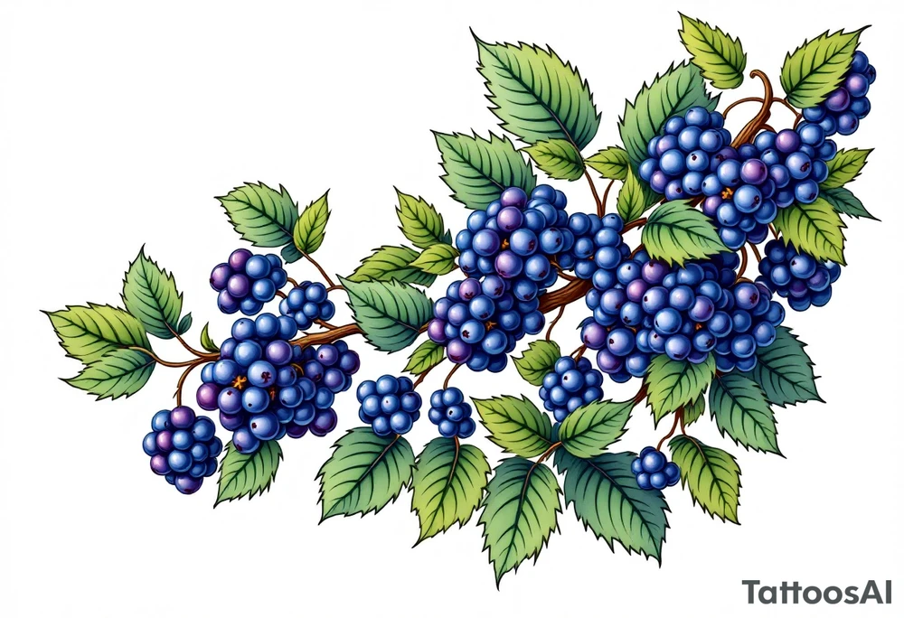 American traditional style Blackberry vine to wrap around an arm tattoo idea