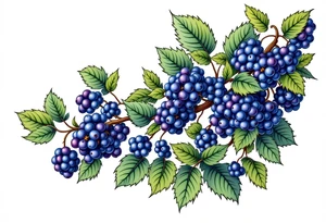 American traditional style Blackberry vine to wrap around an arm tattoo idea