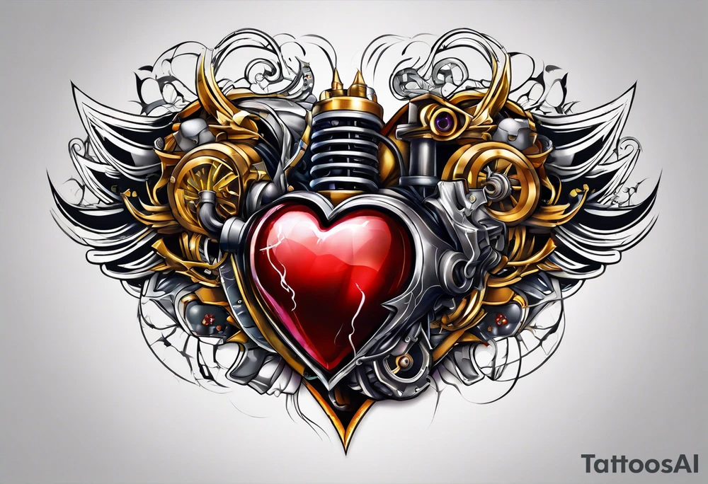 high voltage heart tattoo idea