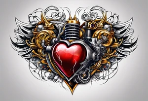 high voltage heart tattoo idea