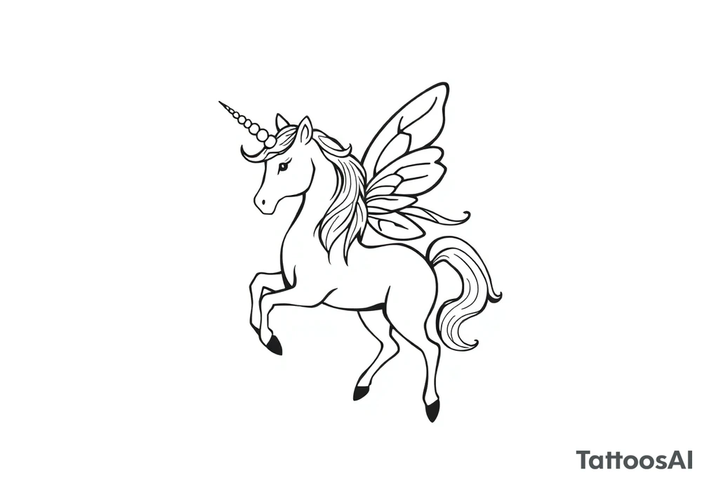 magical fairy unicorn tattoo idea