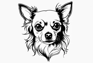 chihuahua long haired tattoo idea