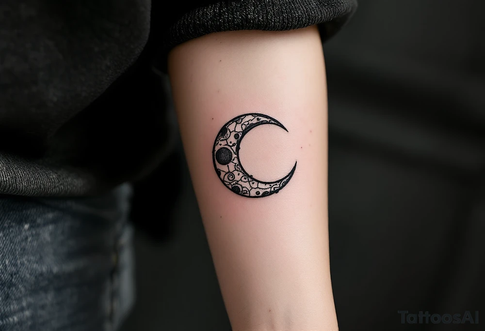 astrology moonsign aquarius in rough / mysterious aesthetic astrology inspired tattoo idea