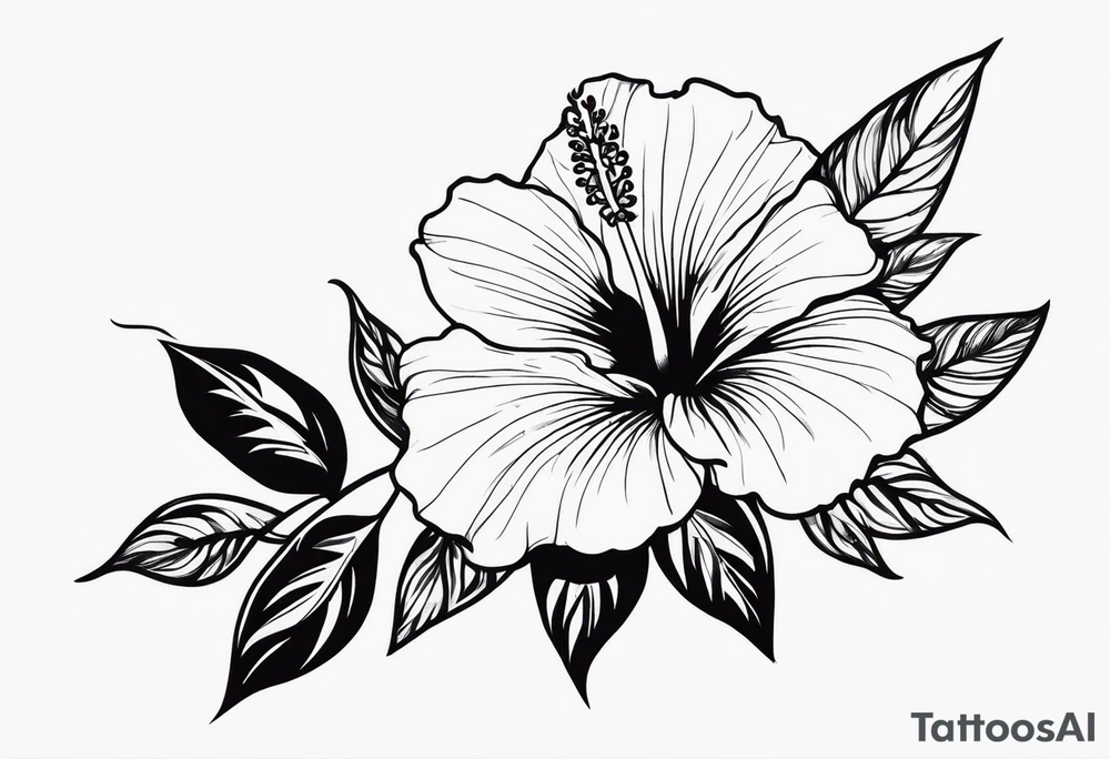 Long Vines With Hibiscus Flower tattoo idea