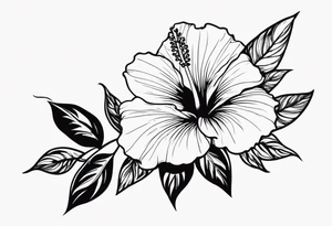 Long Vines With Hibiscus Flower tattoo idea