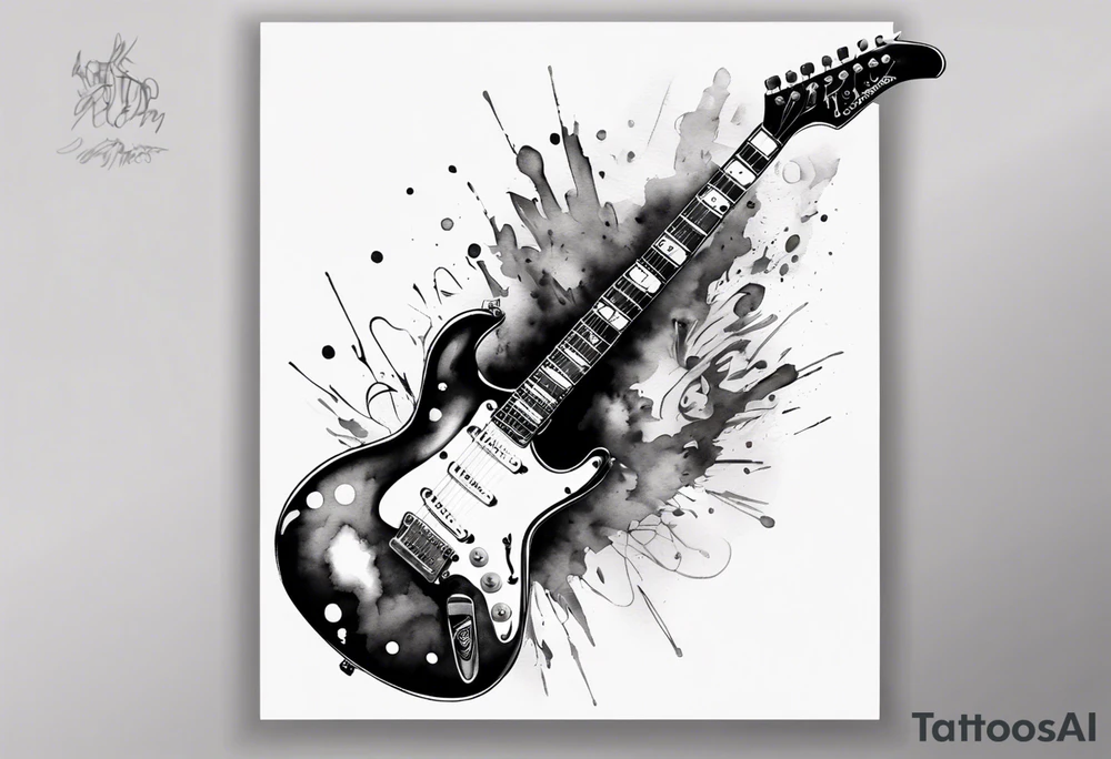 electric guitar tattoo idea