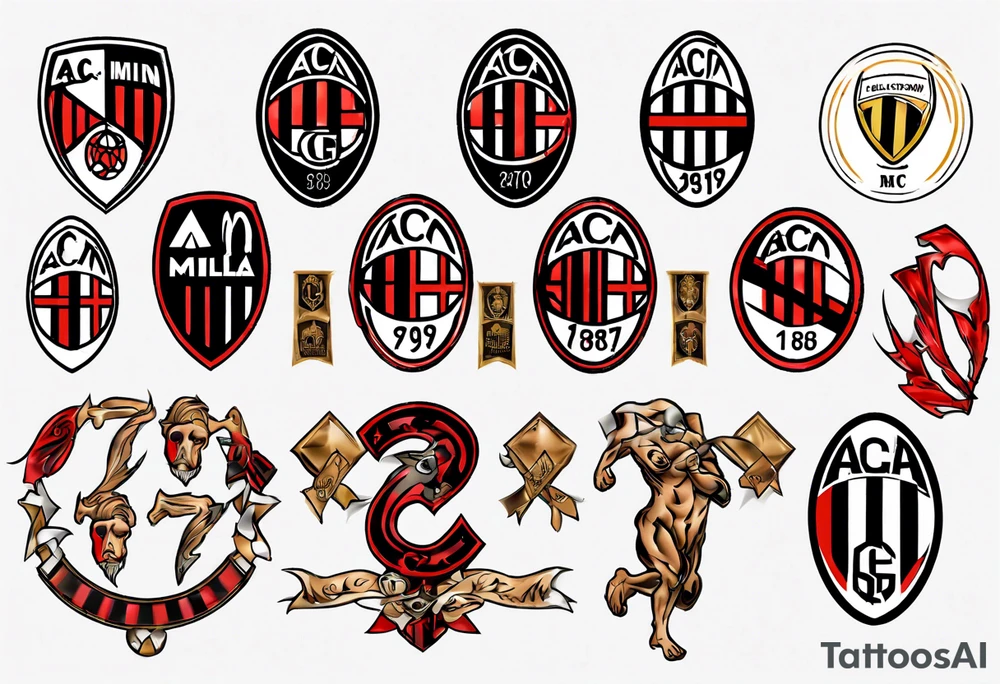 ac milan, soccer, fan tattoo idea