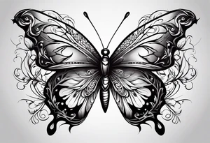 Butterfly with thorns tattoo idea