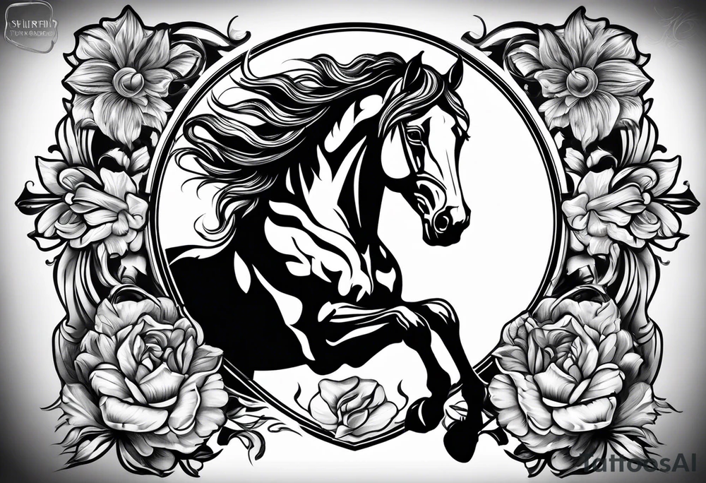 Pferd kopf spirituell tattoo idea