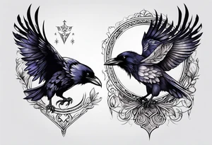 3 Nordic style ravens tattoo idea