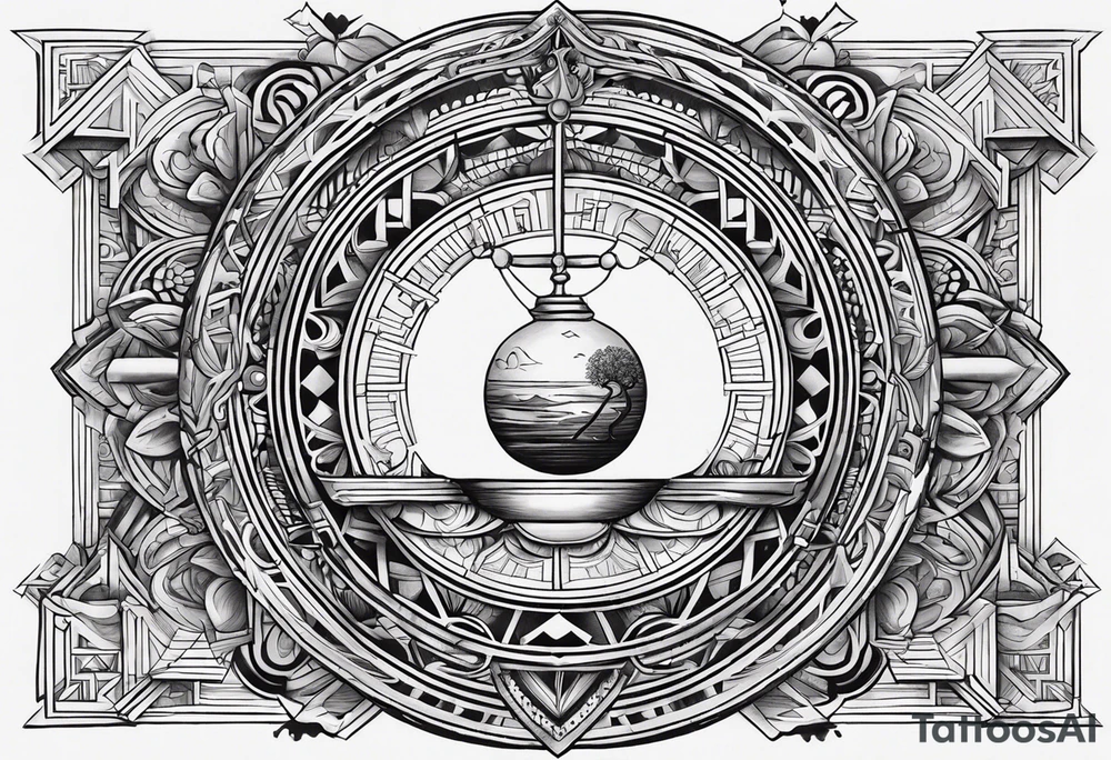 balance about life and work tattoo idea