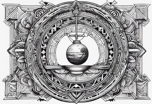balance about life and work tattoo idea