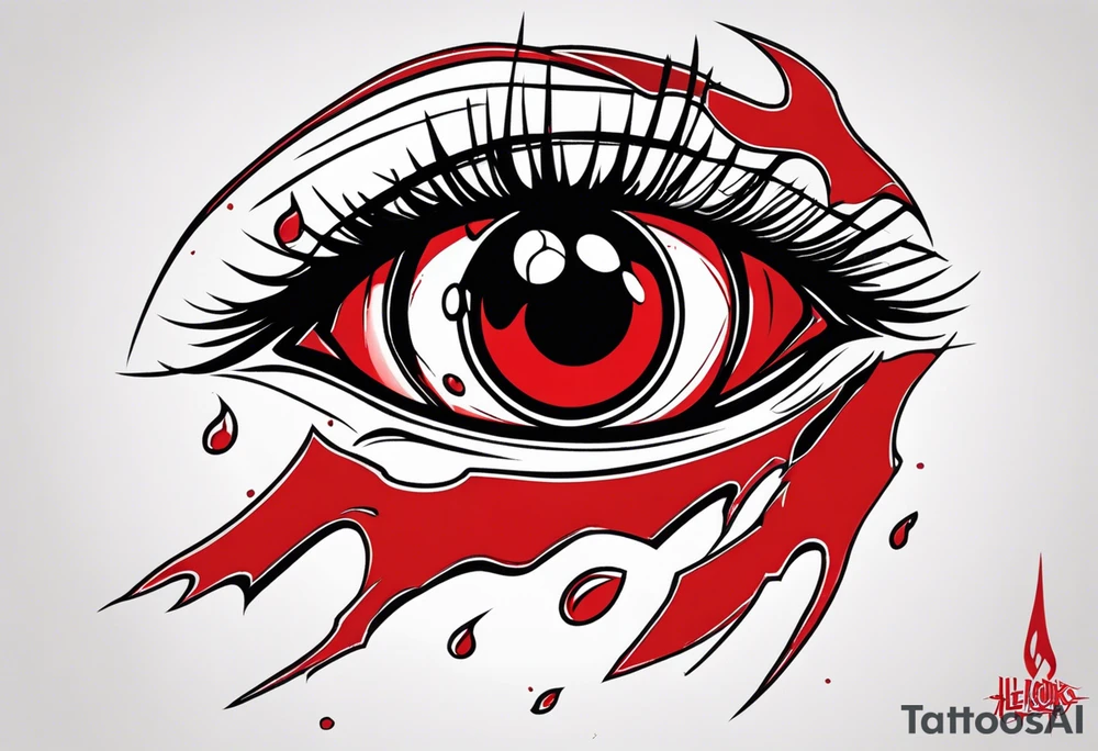 Bloody tears flow from Alucard's eye in Hellsing tattoo tattoo idea