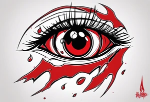 Bloody tears flow from Alucard's eye in Hellsing tattoo tattoo idea