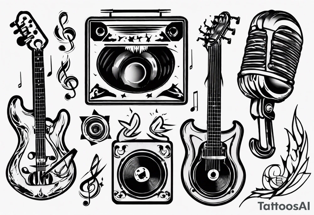 music sound tattoo idea