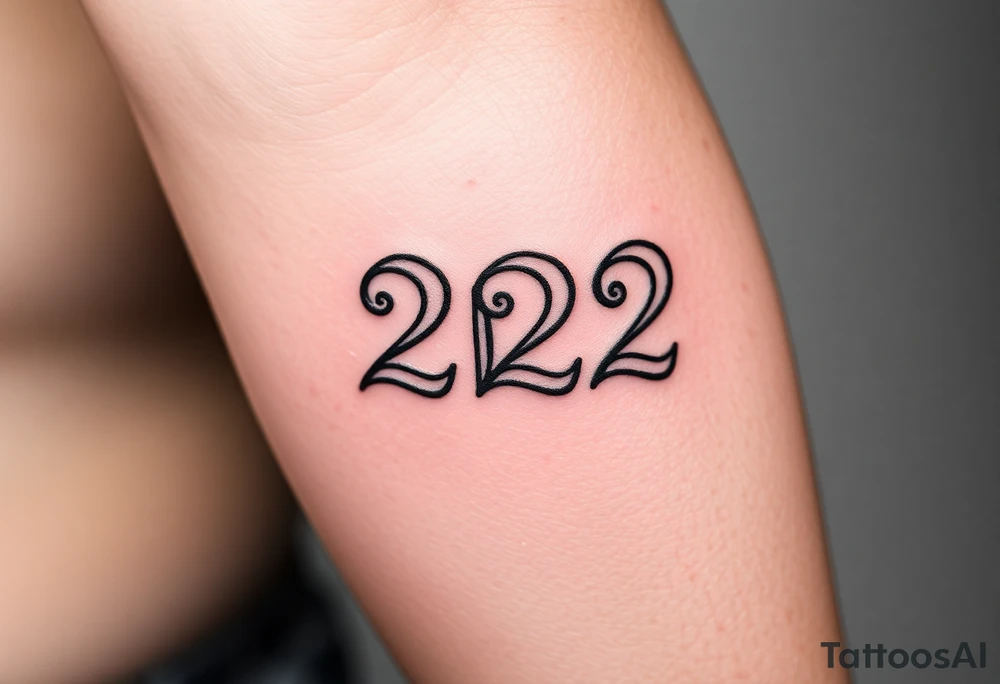 number 222 tattoo idea
