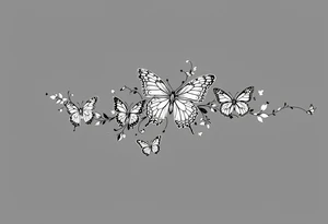 Butterflies of different sizes and colors tattoo idea