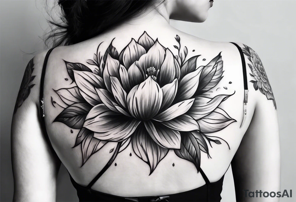 flower tattoo on back tattoo idea