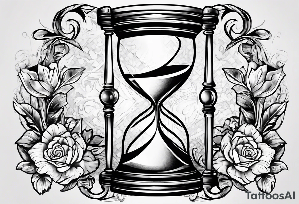Money inside hourglass for male tattoo idea