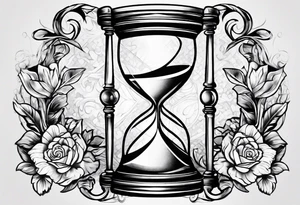 Money inside hourglass for male tattoo idea