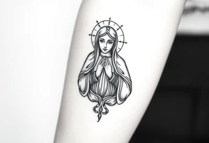 Russian orthodox virgin mary crossing arms tattoo idea