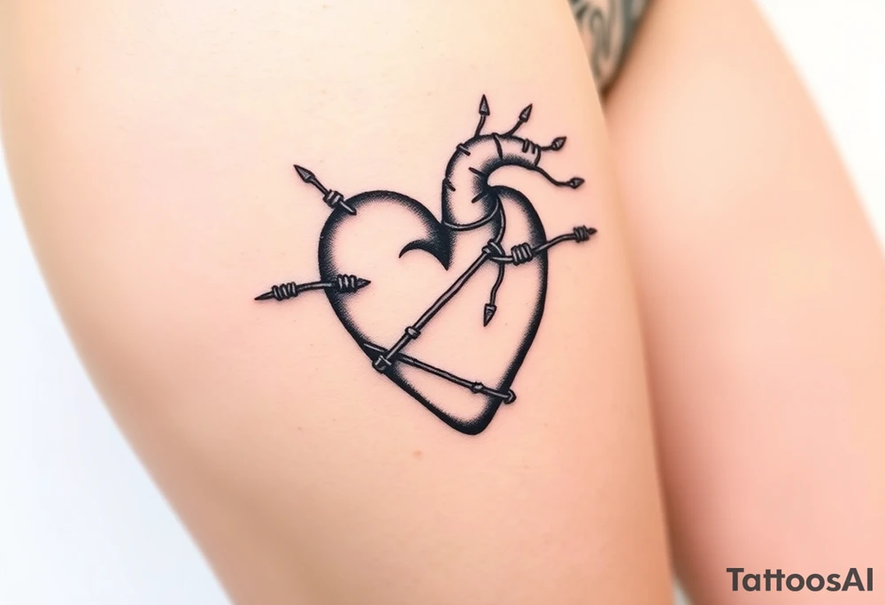 Barb wire heart tattoo idea