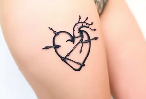 Barb wire heart tattoo idea