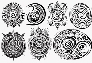 Spiral tribal pectoral tattoo idea