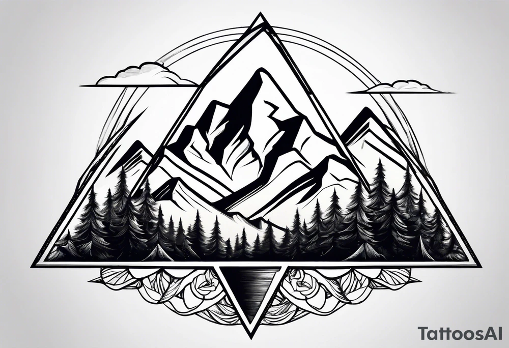 Mountains in a triangle tattoo idea