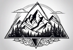 Mountains in a triangle tattoo idea