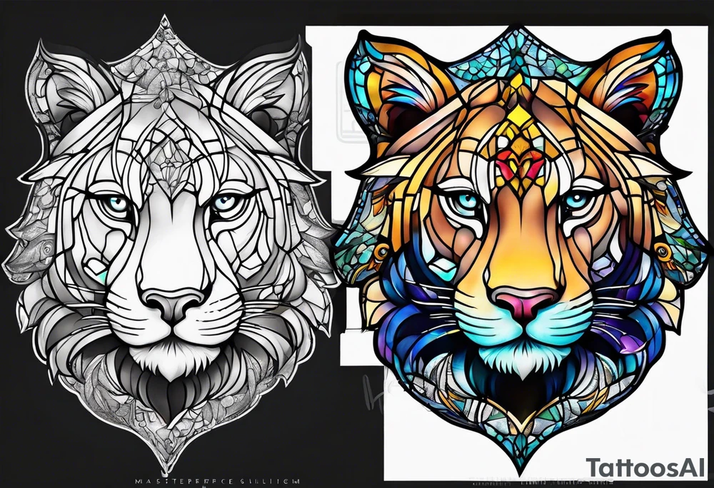 Cub stain glass tattoo idea