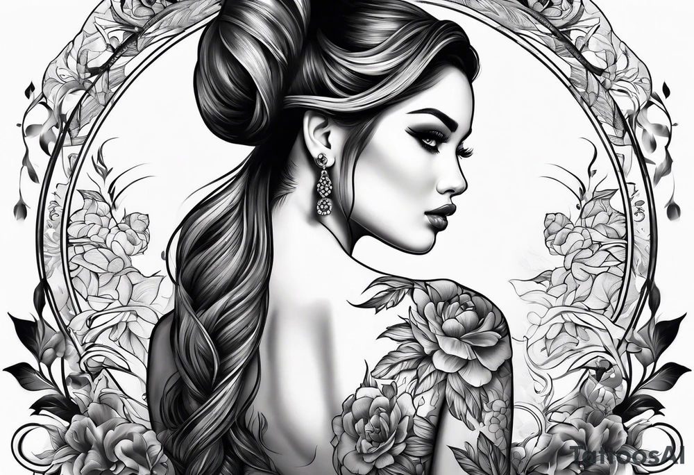 Woman from behind tattoo idea