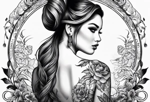 Woman from behind tattoo idea