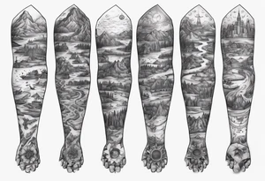 maps full arm tattoo idea