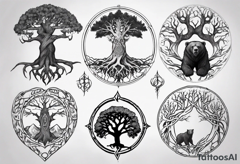 Gondor, Yggdrasil, bears tattoo idea