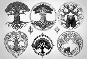 Gondor, Yggdrasil, bears tattoo idea