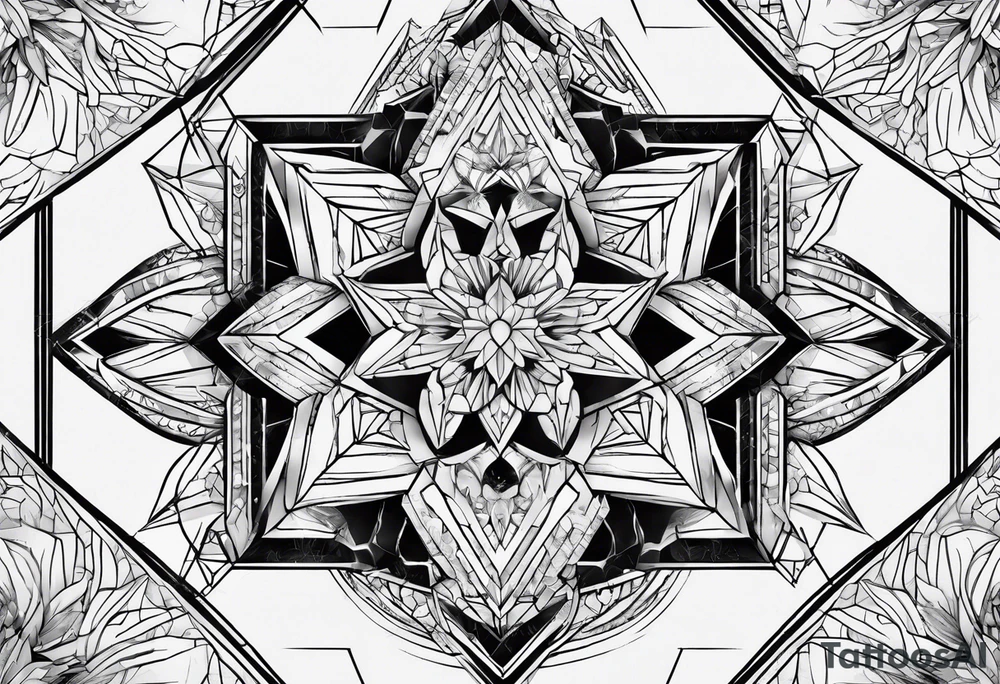 Hexagon linked crystal tattoo idea