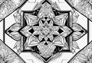 Hexagon linked crystal tattoo idea