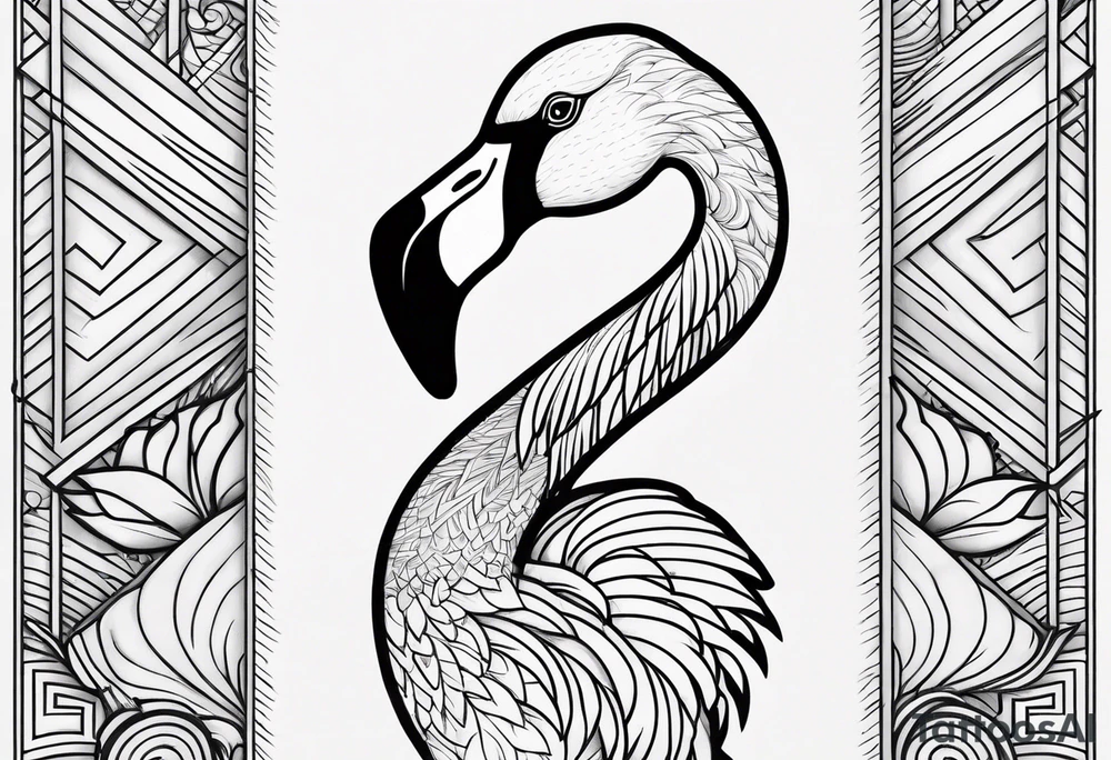 cute flamingo tattoo idea