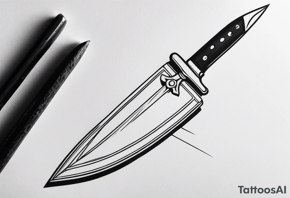 a stiletto knife opening an envelope tattoo idea