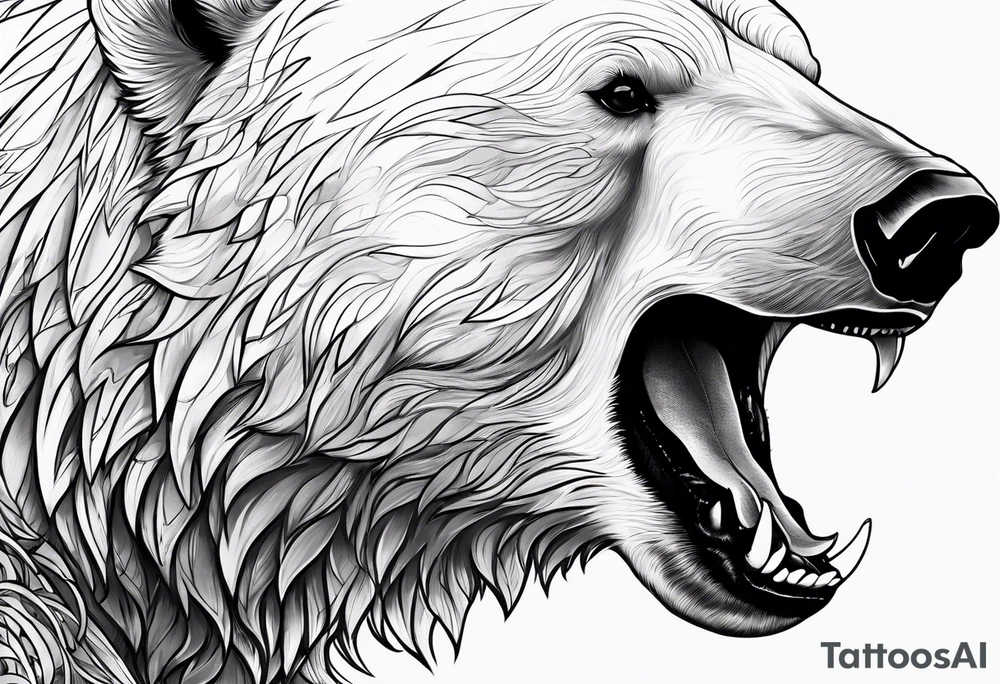 polar bear growls tattoo idea