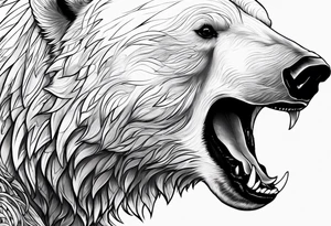 polar bear growls tattoo idea