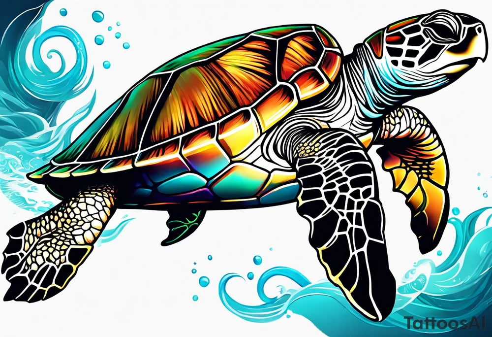 Sea turtle tattoo idea