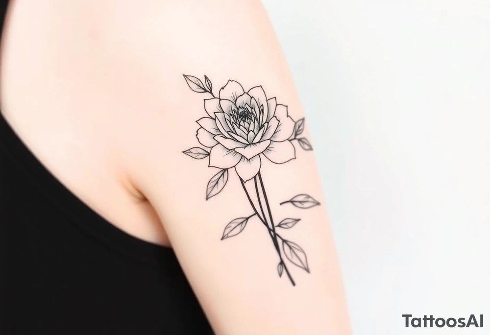 Rose and Chrysanthemum bouquet tattoo tattoo idea