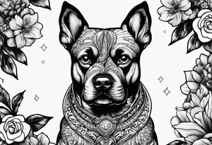 dog holding dick tattoo idea