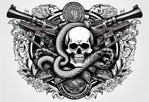 snake sleeve tattoo with skull, dagger, gun for a gta v ped with the word Hydra on it tattoo idea